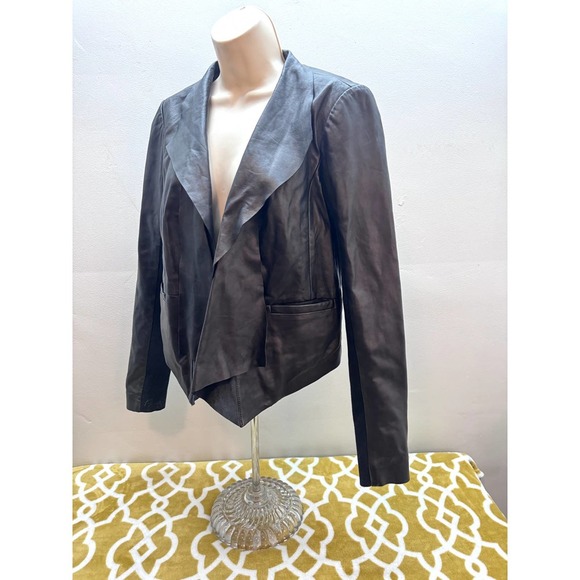 Nordstrom Trouve NWT Lanbskin Leather Bomber-Style Jacket Stretch Insert Small - Picture 6 of 16